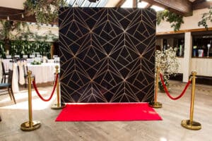 gold backdrop available when renting a photobooth